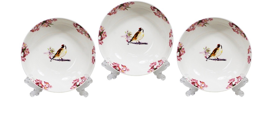 фото Набор тарелок, диаметр 23 см, дизайн "птицы", 3 шт koopman