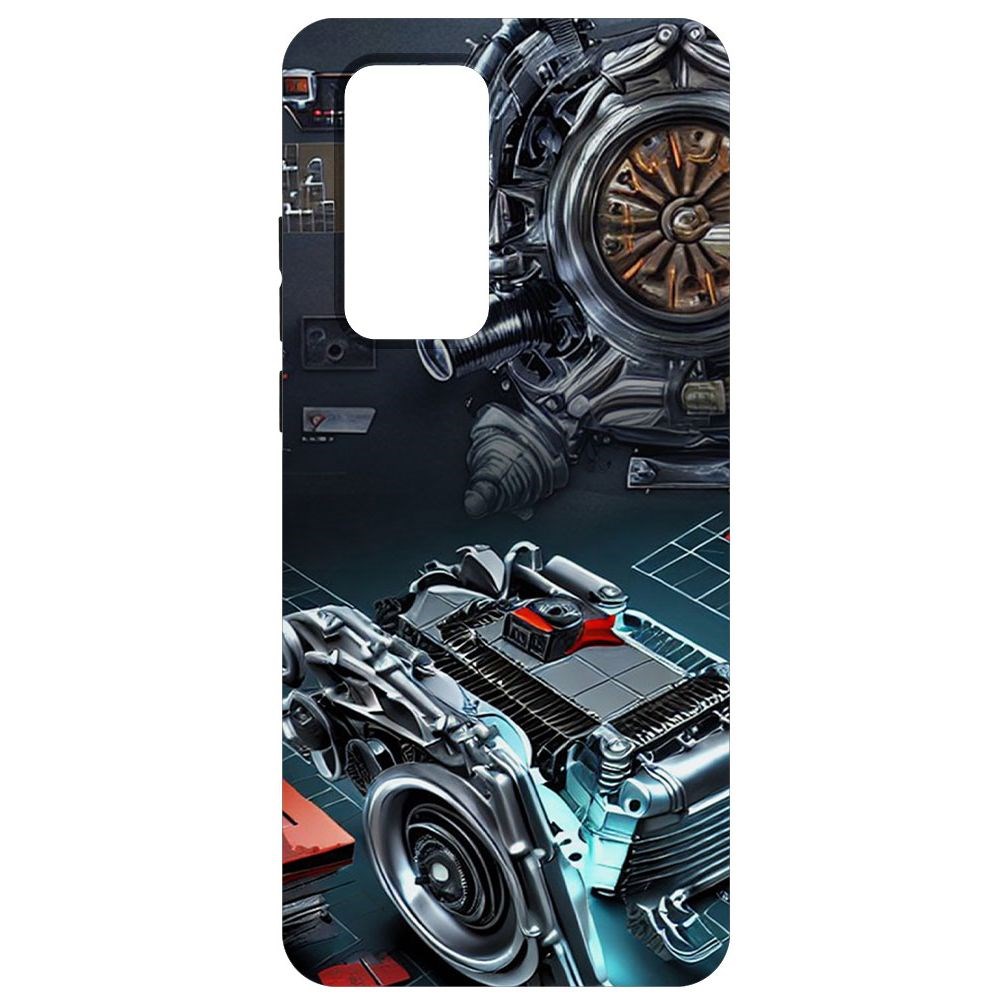 

Чехол-накладка Софт Моторы для Huawei P40, Черный