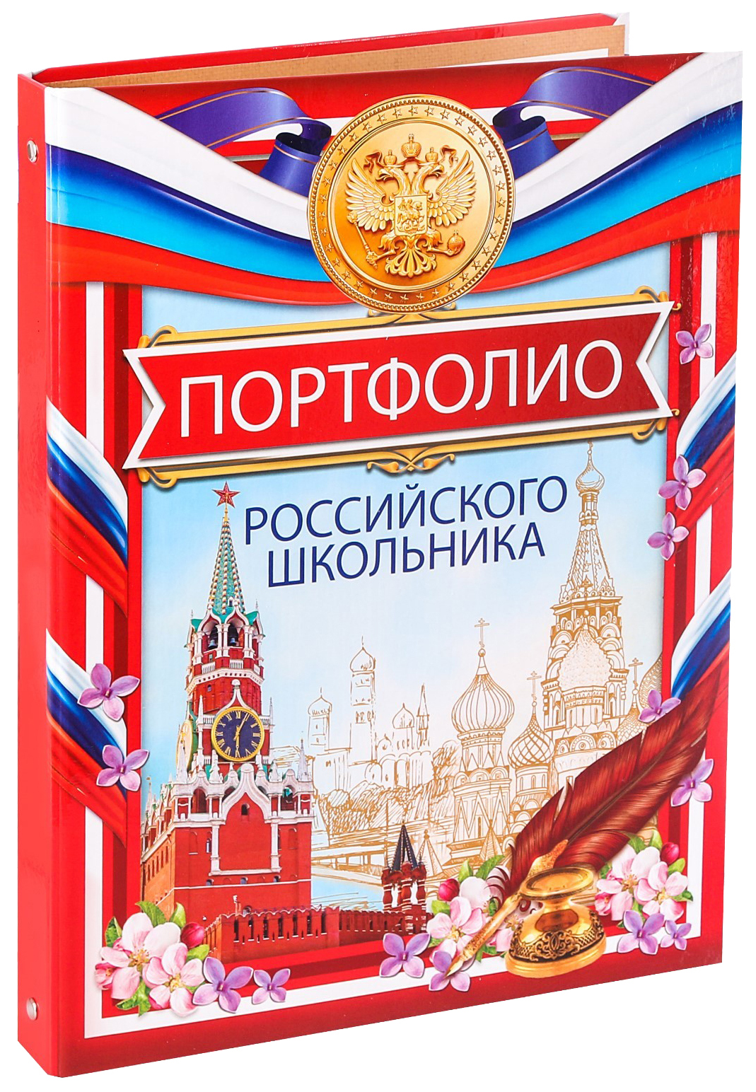 Папка-портфолио на кольцах Портфолио российского школьника 10 листов 24 5 х 32 см