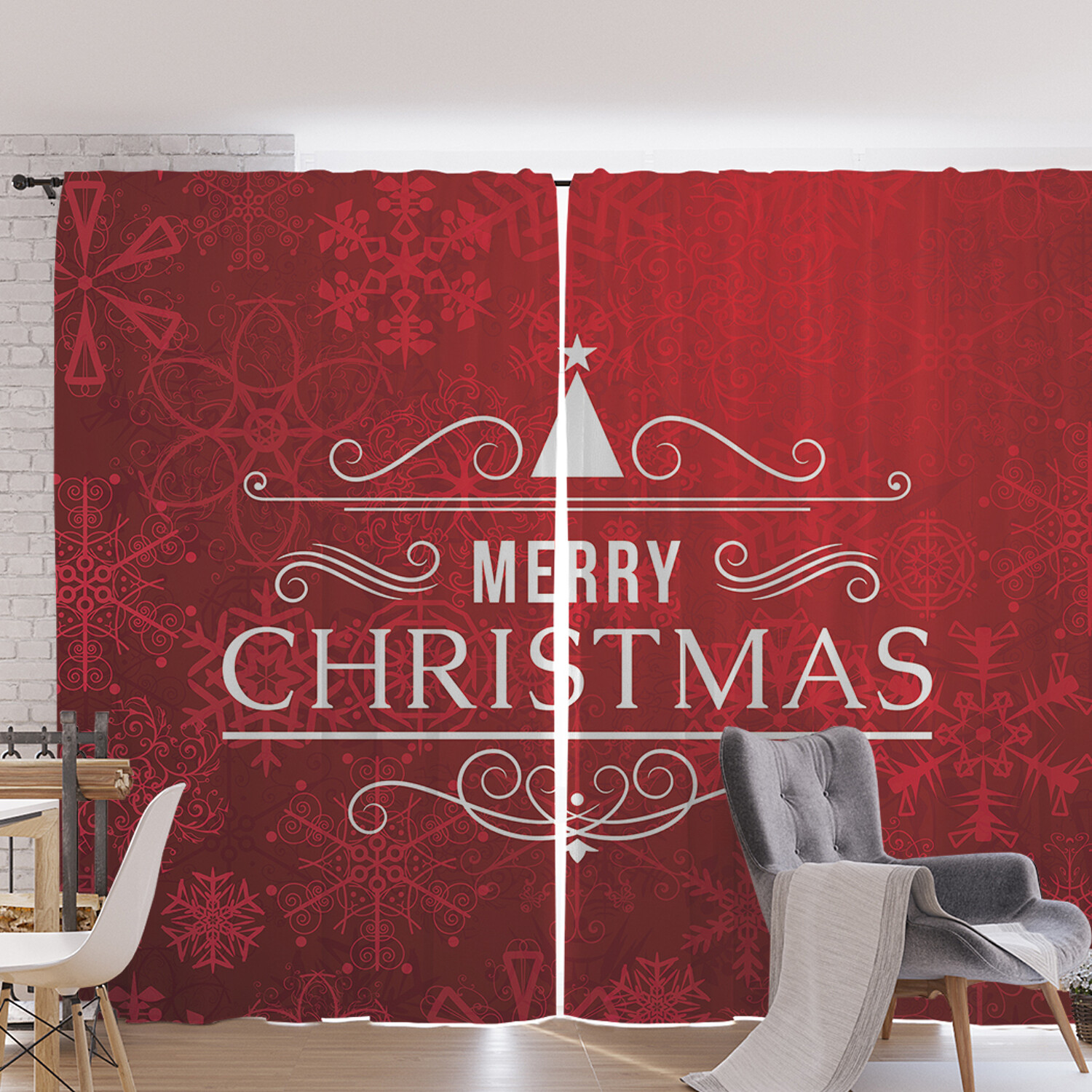 

Фотошторы для кухни и спальни JoyArty "Рождественская надпись" 340x265 см, Рождественская надпись