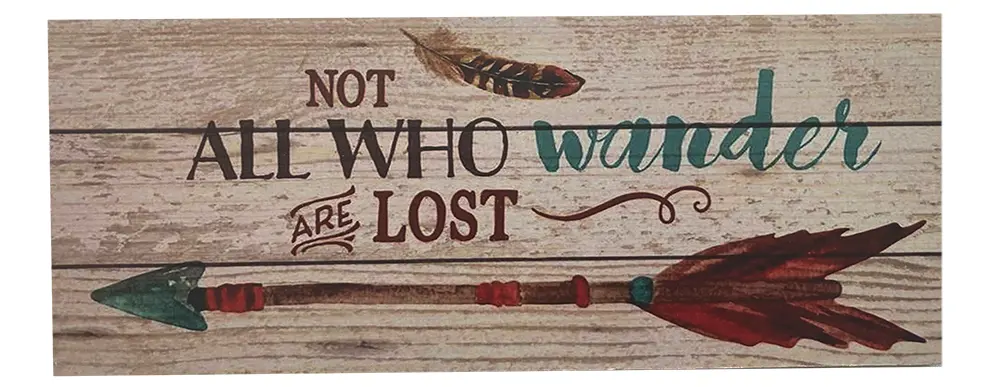 

Табличка декоративная Not All Who Wander 10х25 см