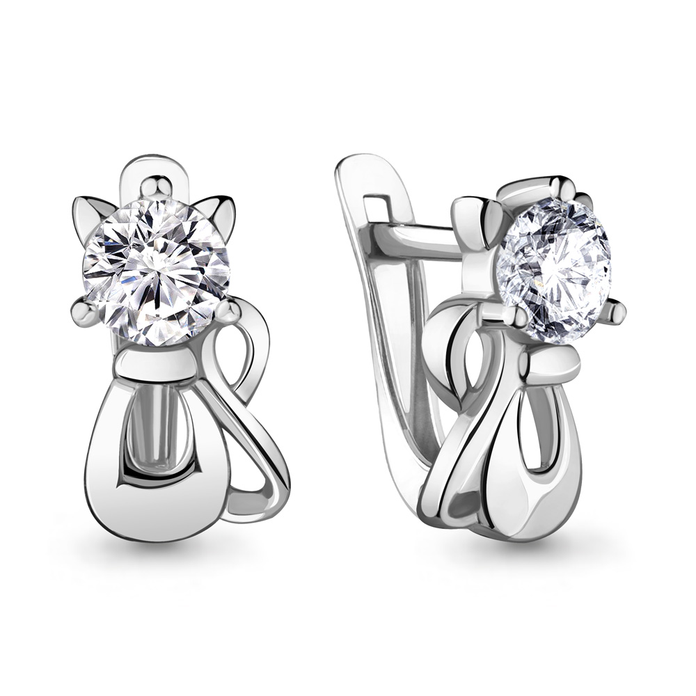 

Серьги из серебра с фианитом Aquamarine 48010А_925_р, 48010А_925_р