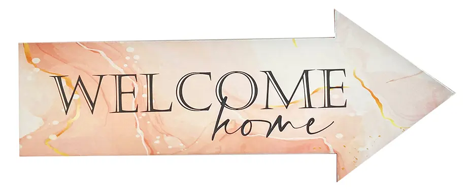 

Табличка указатель Welcome Home 10х25 см