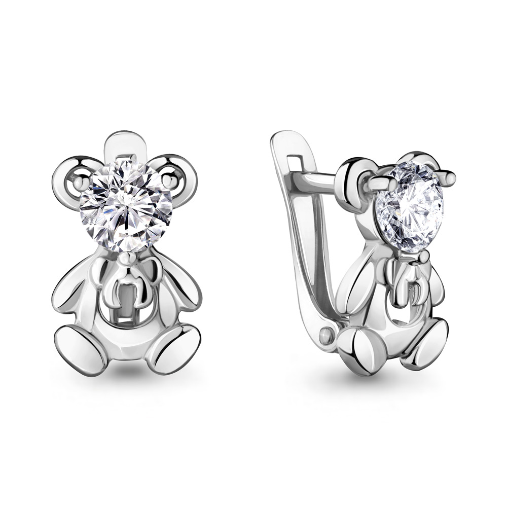 

Серьги из серебра с фианитом Aquamarine 48011А_925_р, 48011А_925_р