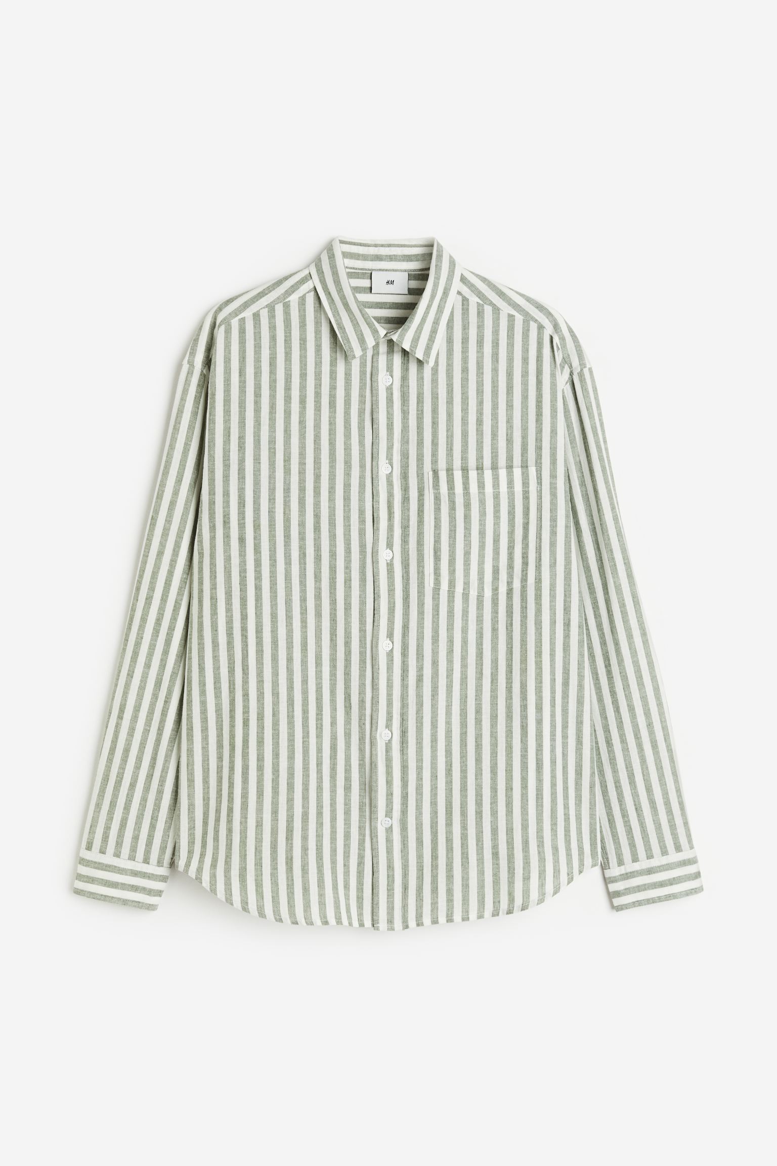 Рубашка мужская H&M 1160688006 зеленая S (доставка из-за рубежа)