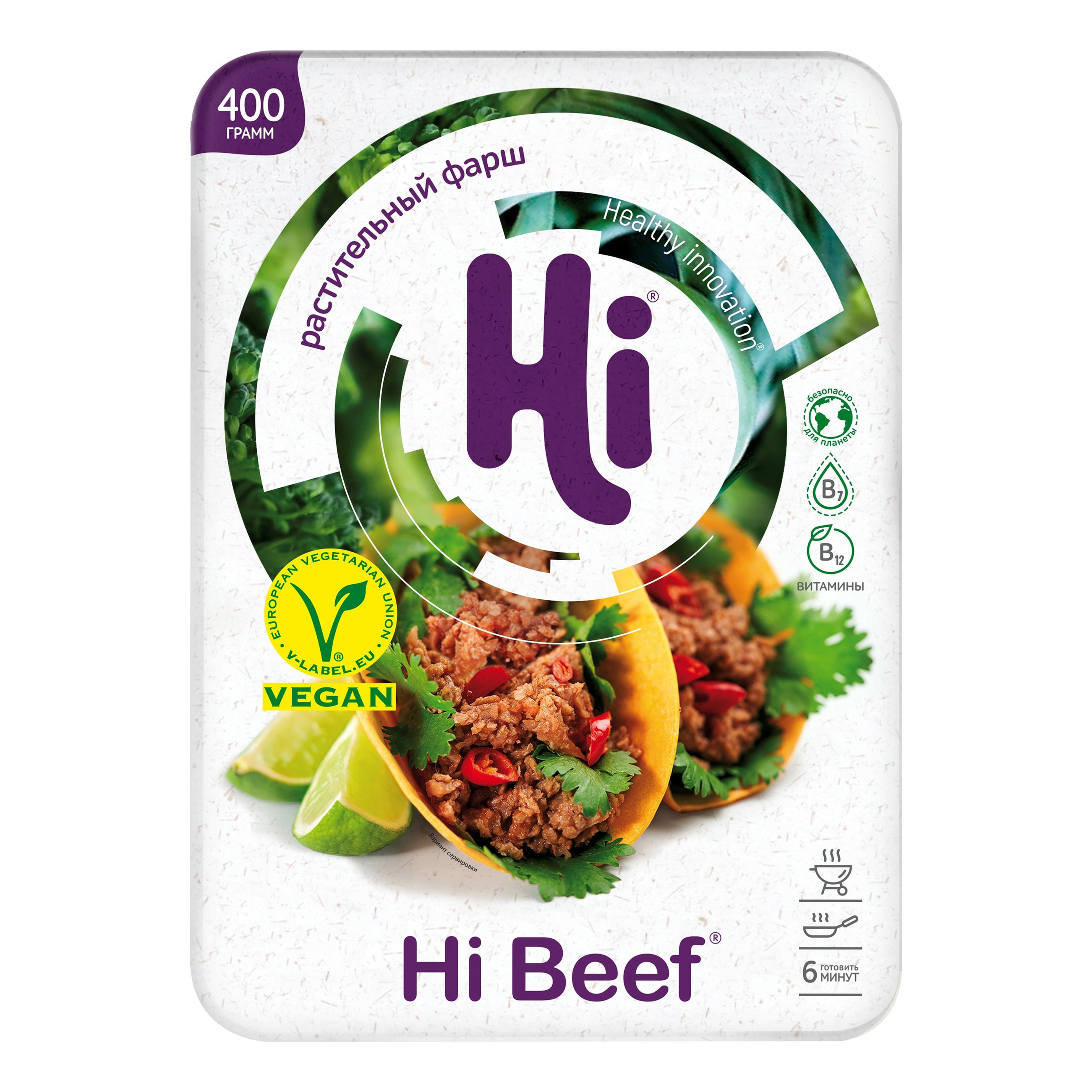 

Фарш из растительного белка Hi Beef замороженный 400 г