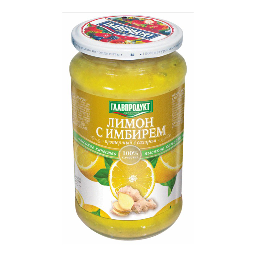 

Лимон с имбирем Главпродукт протертый с сахаром 550 г