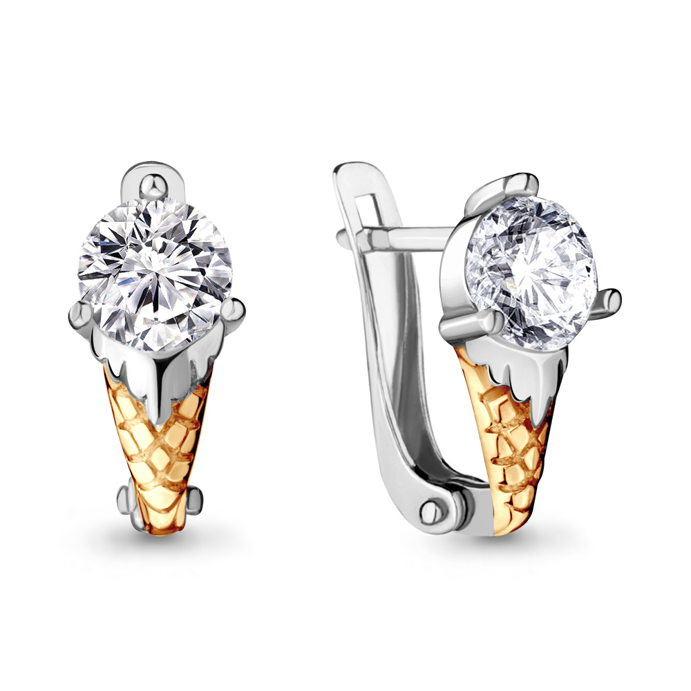 

Серьги из серебра с фианитом Aquamarine 48013А_925_р, 48013А_925_р