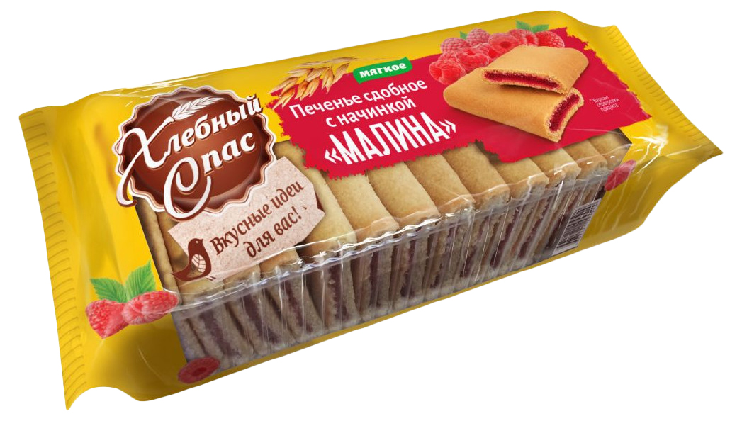 фото Печенье хлебный спас сдобное с малиновой начинкой 200 г