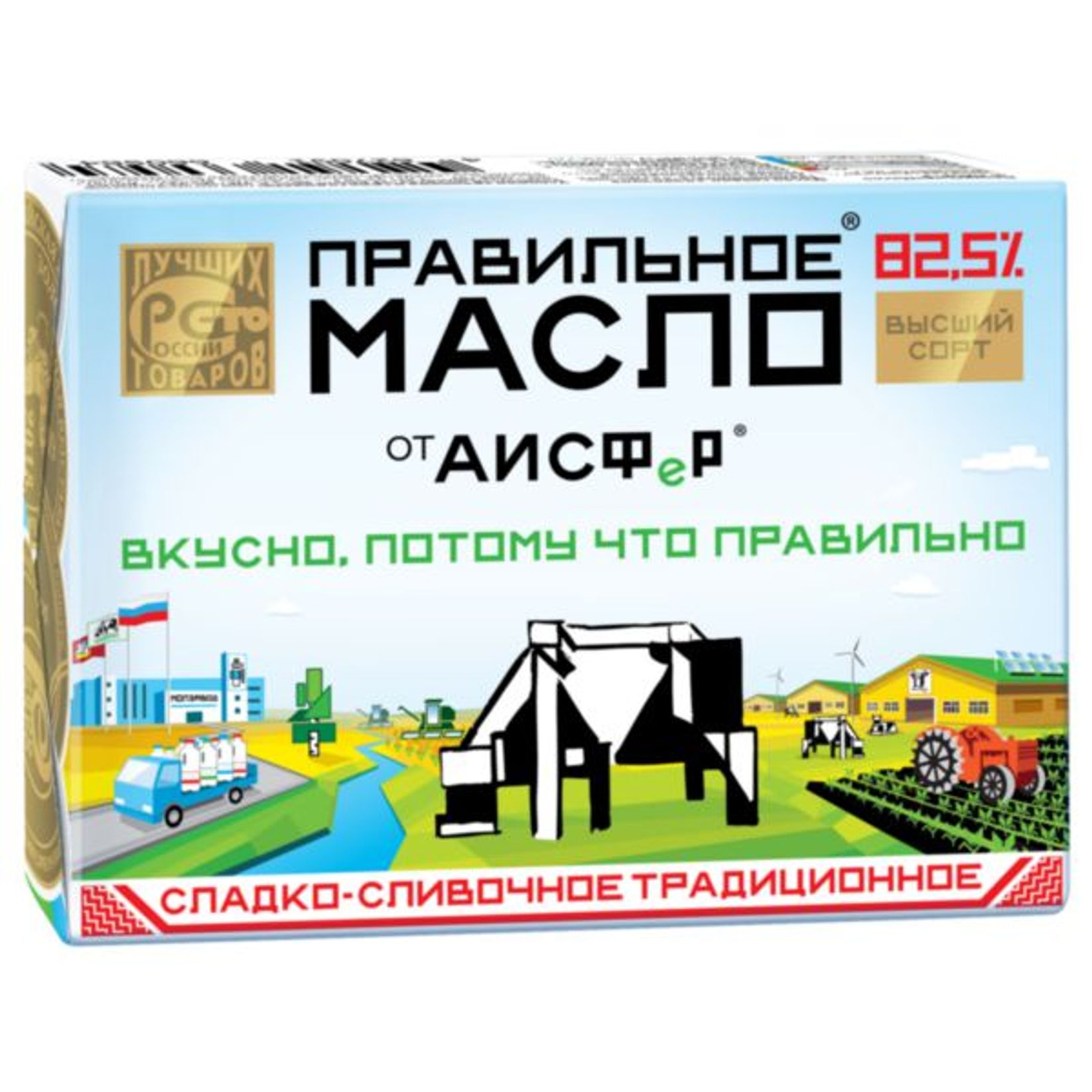 

Сладкосливочное масло Правильное Масло Традиционное 82,5% БЗМЖ 180 г
