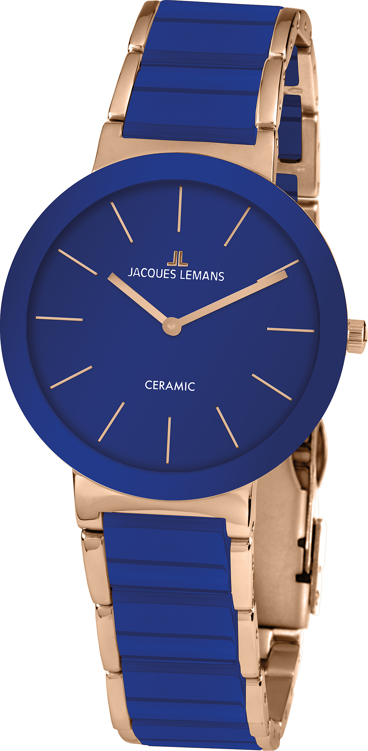 Наручные часы женские Jacques Lemans 42-7V розовое золото/синие