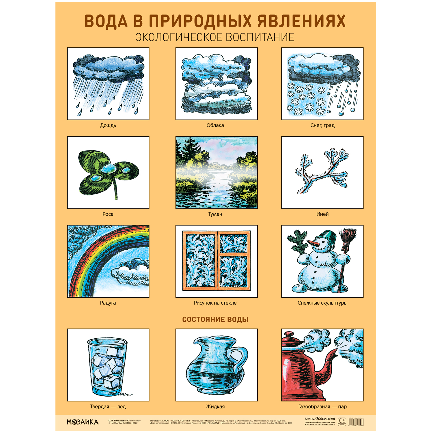 МОЗАИКА-СИНТЕЗ издательство Плакат «Вода в природных явлениях» к программе «Юный эколог».