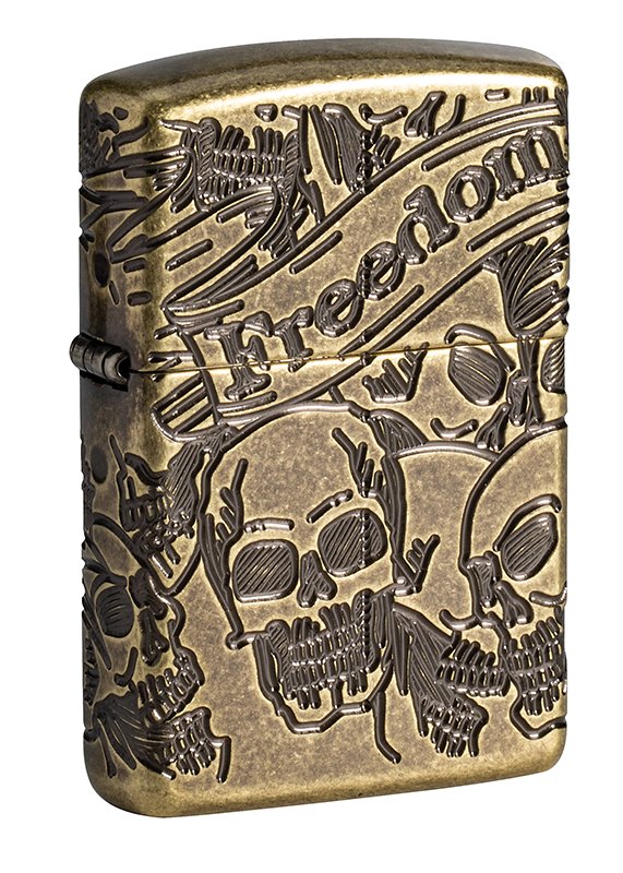 

Зажигалка Armor™ Freedom Skull Antique Brass™ ZIPPO 49035 Original (Made in the USA), Зажигалка Armor™ Freedom Skull Antique Brass™ ZIPPO 49035