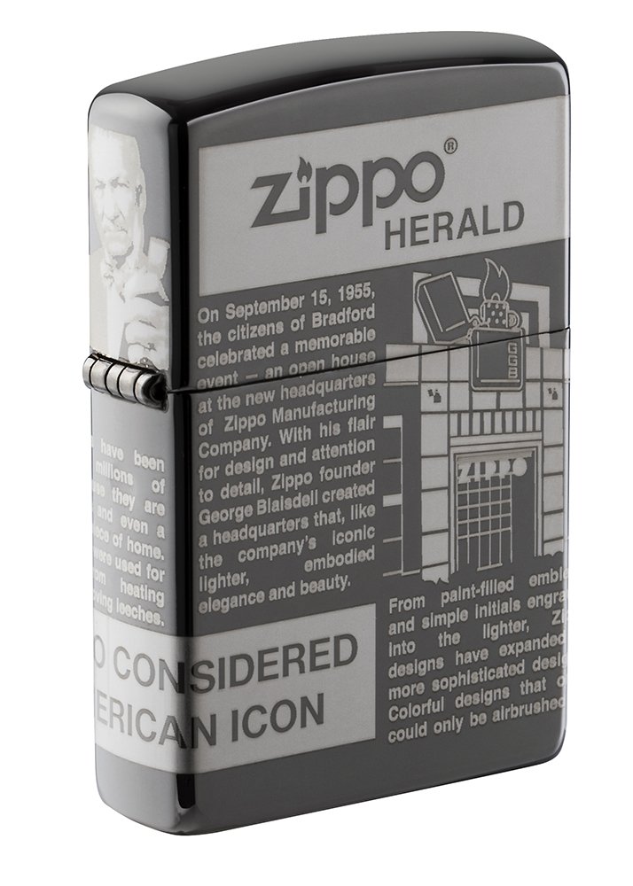 

Зажигалка Black Ice® Newsprint Design ZIPPO 49049 Original (Made in the USA), Черный, Зажигалка Black Ice® Newsprint Design ZIPPO 49049