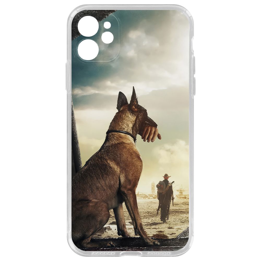 

Чехол-накладка Krutoff Clear Case Фоллаут (Fallout) - Псина для iPhone 11 с защитой камеры, Прозрачный