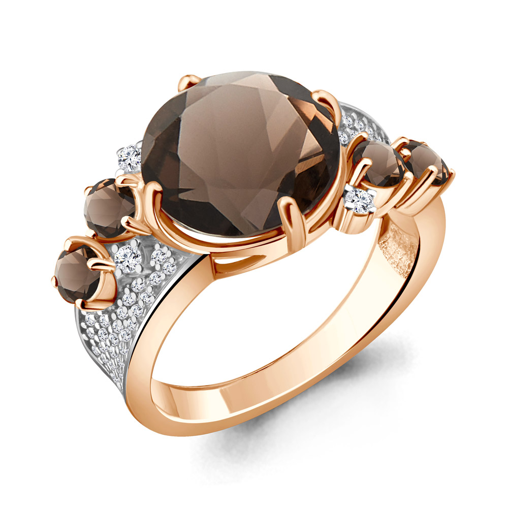 

Кольцо из серебра с кварцем/фианитом р., Aquamarine 6548501А, 6548501А_925_з