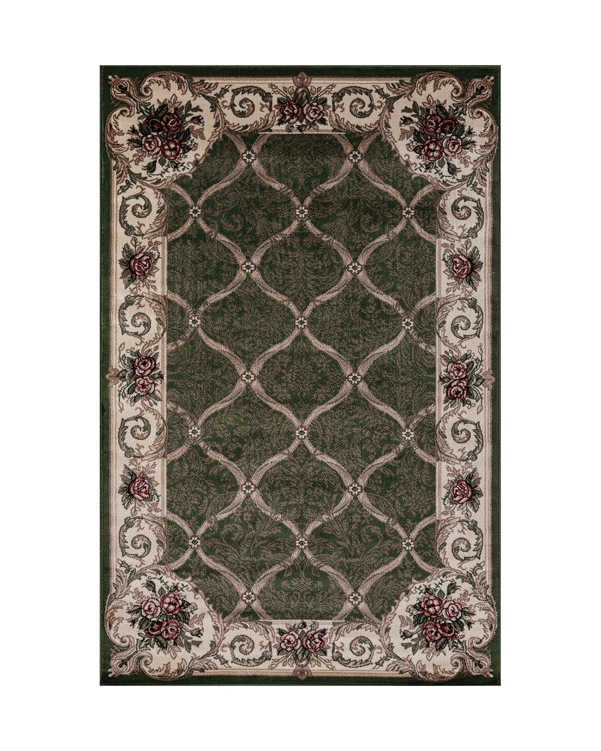 

Ковёр Merinos Colizey 60x110 прямоугольный зелёный кремовыйD468