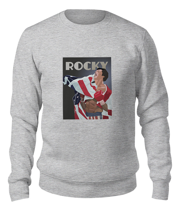 

Свитшот унисекс Printio Rocky / рокки серый XL, Rocky / рокки