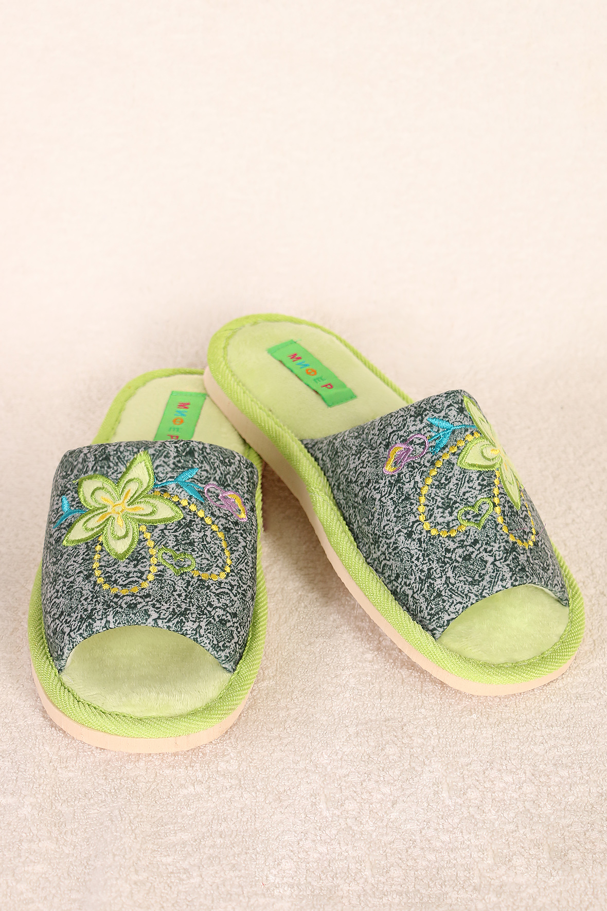 

Тапочки женские AlmondShop ТР-27 0270 зеленый 38 RU, ТР-27 0270