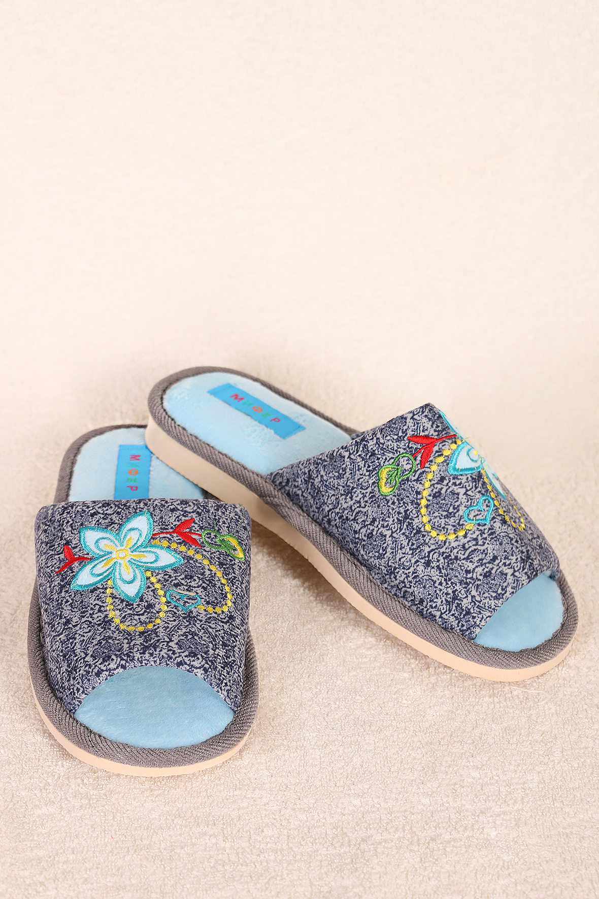 

Тапочки женские AlmondShop ТР-27 0270 синий 36 RU, ТР-27 0270