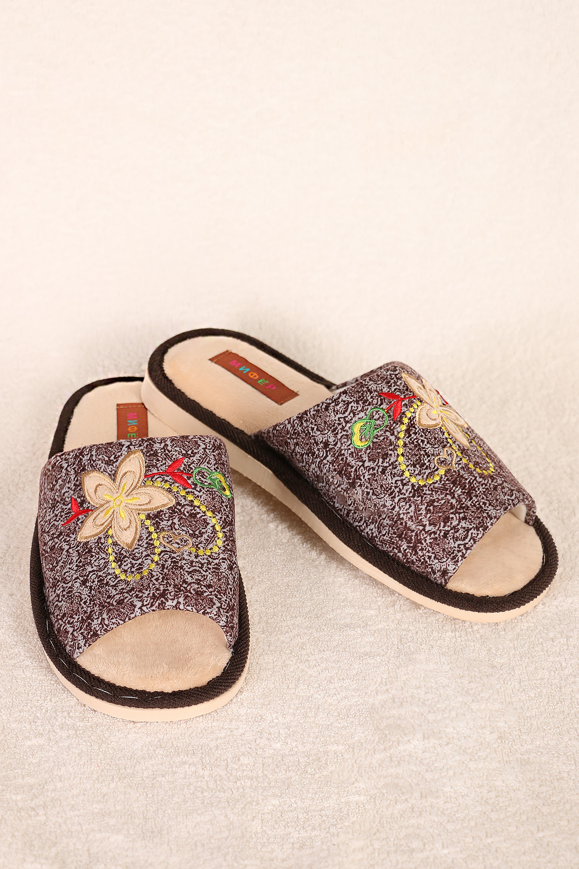 

Тапочки женские AlmondShop ТР-27 0270 коричневый 38 RU, ТР-27 0270