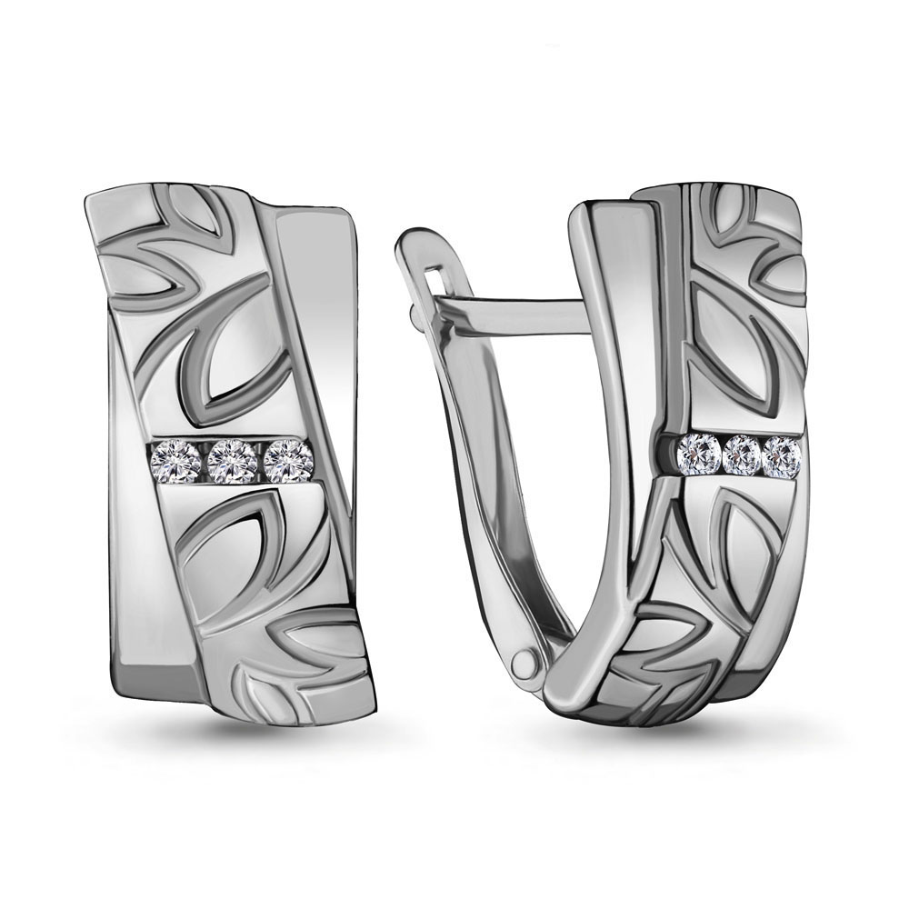 

Серьги из серебра с фианитом Aquamarine 48024А_925_р, 48024А_925_р
