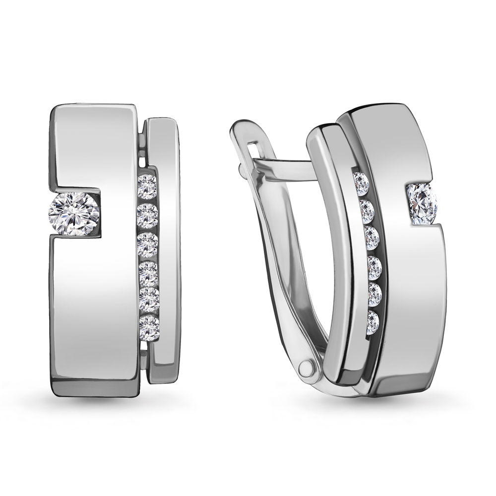 

Серьги из серебра с фианитом Aquamarine 48025А_925_р, 48025А_925_р