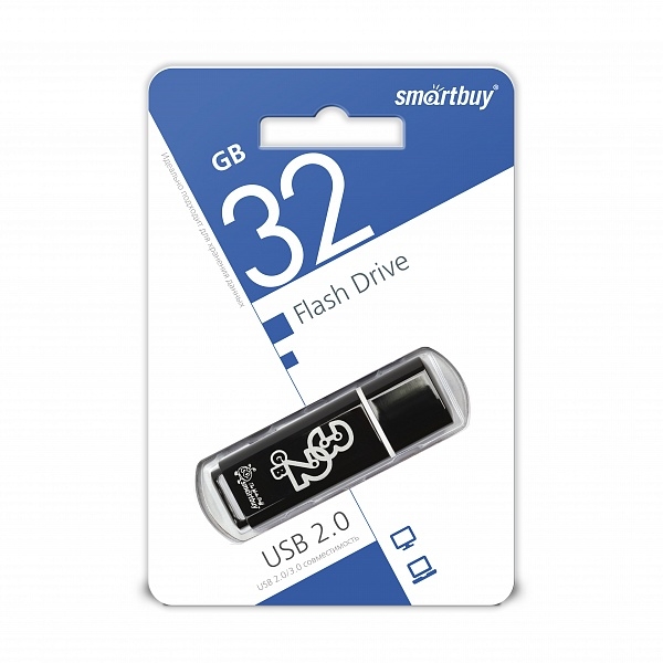 

Флешка SmartBuy Glossy 32GB black 32 ГБ Black, Glossy 32GB black