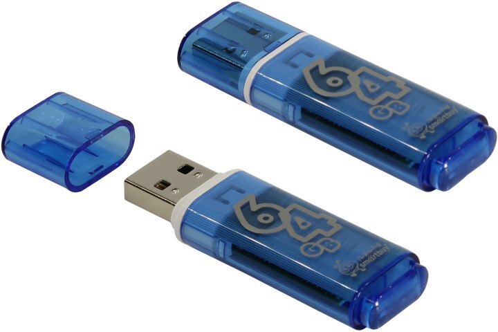 Флэш-накопитель Smartbuy Glossy 64GB blue