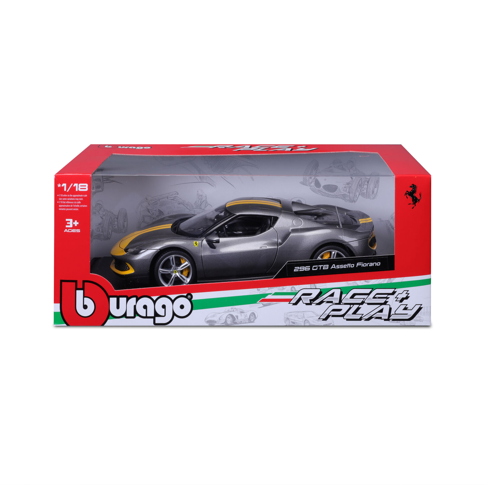 

Машинка Bburago 296 GTB Assetto Fiorano 1:18 серый 18-16017, 18-16017