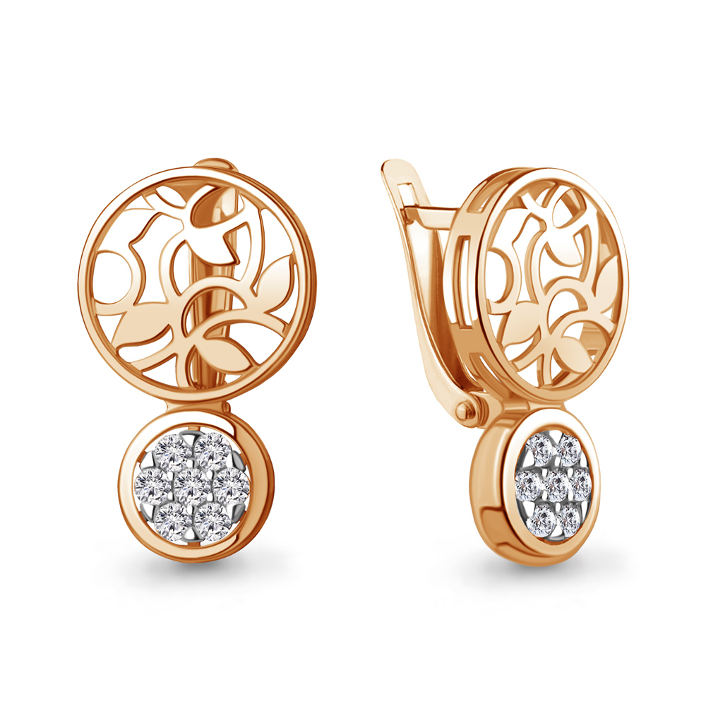 

Серьги из серебра с фианитом Aquamarine 46960А, 46960А_925_з