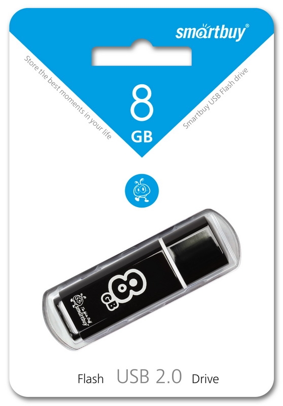 Флешка SmartBuy Glossy 8GB black 8 ГБ Black