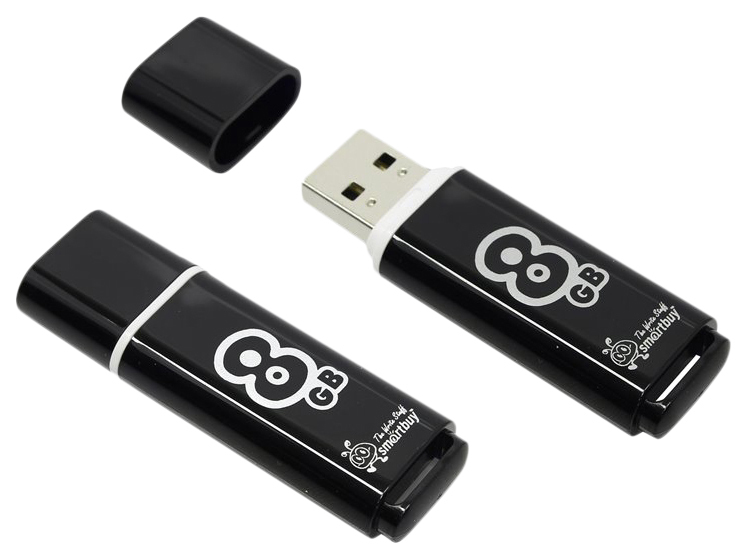 Флэш-накопитель Smartbuy Glossy 8GB black