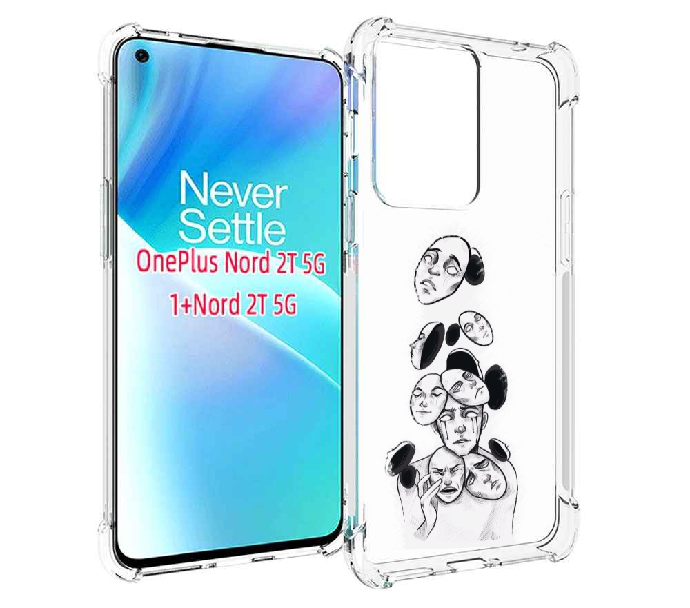 

Чехол MyPads человек с разными масками для OnePlus Nord 2T, Прозрачный, Tocco