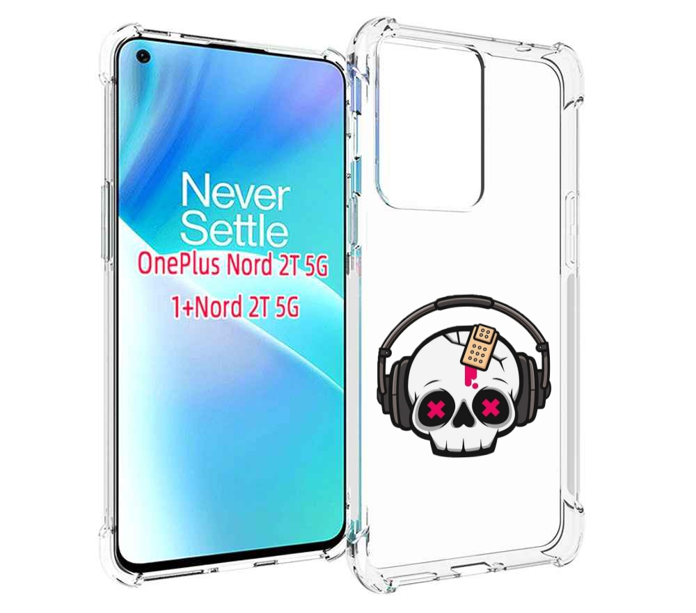 

Чехол MyPads черепок в наушниках для OnePlus Nord 2T, Прозрачный, Tocco
