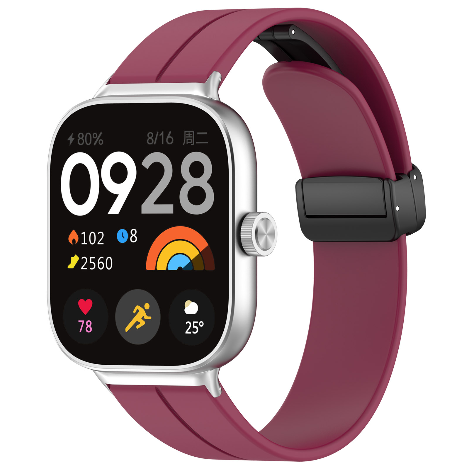 

Ремешок для Xiaomi Mi Band 8 Pro / Redmi Watch 4, с магнитной застежкой, винный, Бордовый, Mi Band 8 Pro / Redmi Watch 4