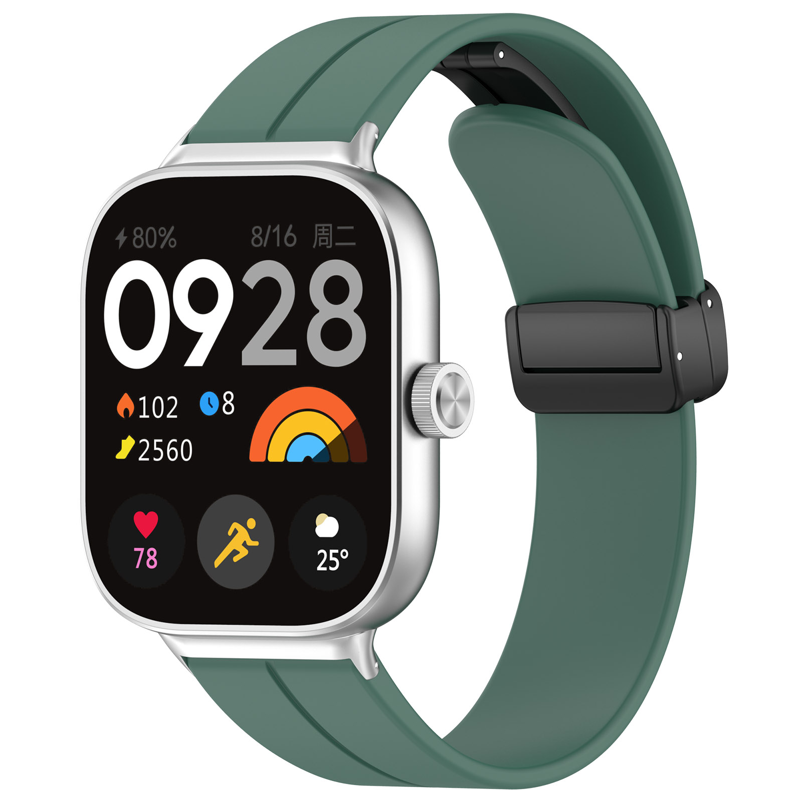 

Ремешок для Xiaomi Mi Band 8 Pro / Redmi Watch 4, с магнитной застежкой, темно-зеленый, Mi Band 8 Pro / Redmi Watch 4