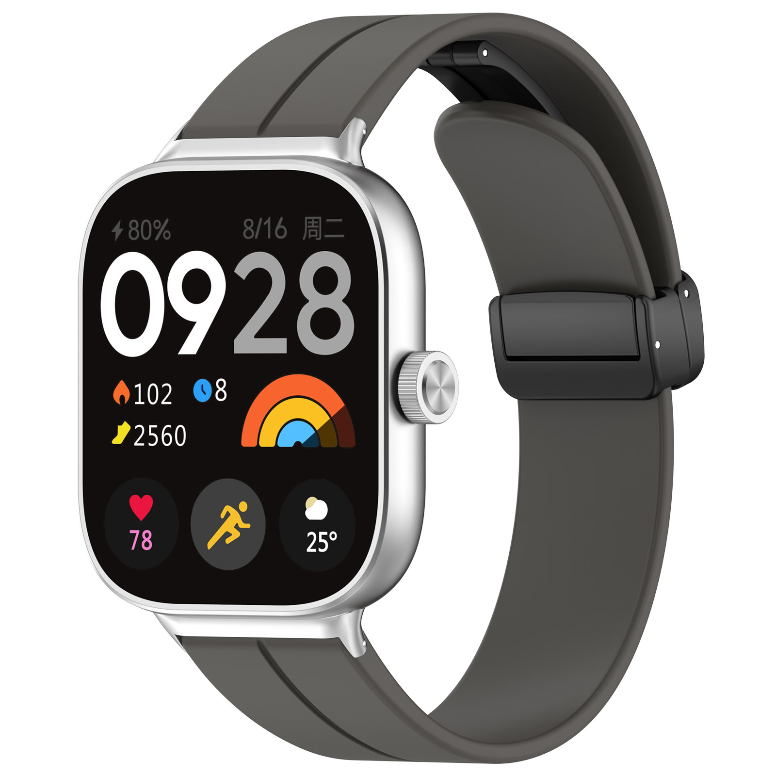 

Ремешок для Xiaomi Mi Band 8 Pro / Redmi Watch 4, с магнитной застежкой, темно-серый, Mi Band 8 Pro / Redmi Watch 4
