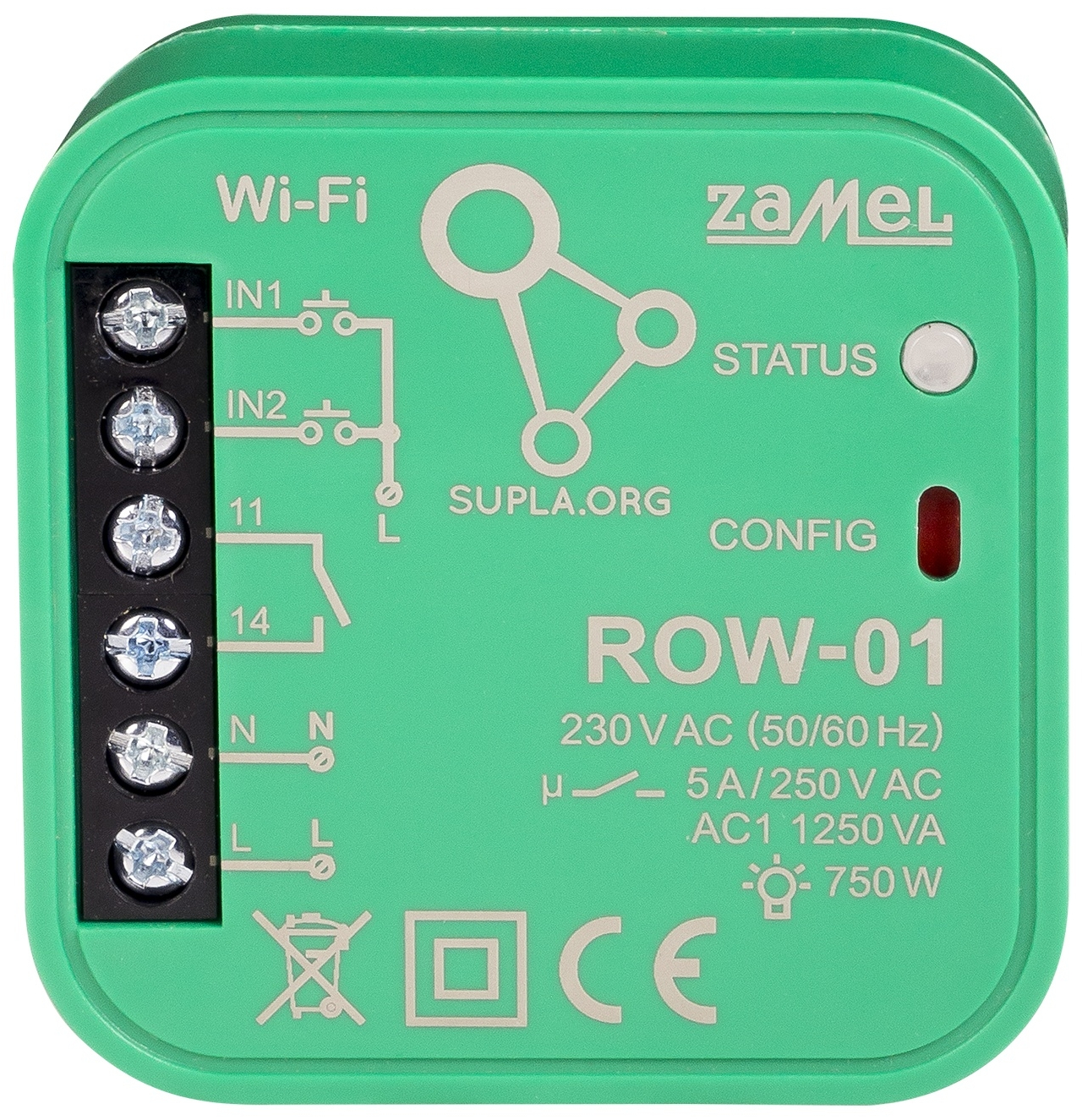 

Supla ROW-01 - Управление освещением, WiFi модуль (1 канал, 5A) [Скрытый]
