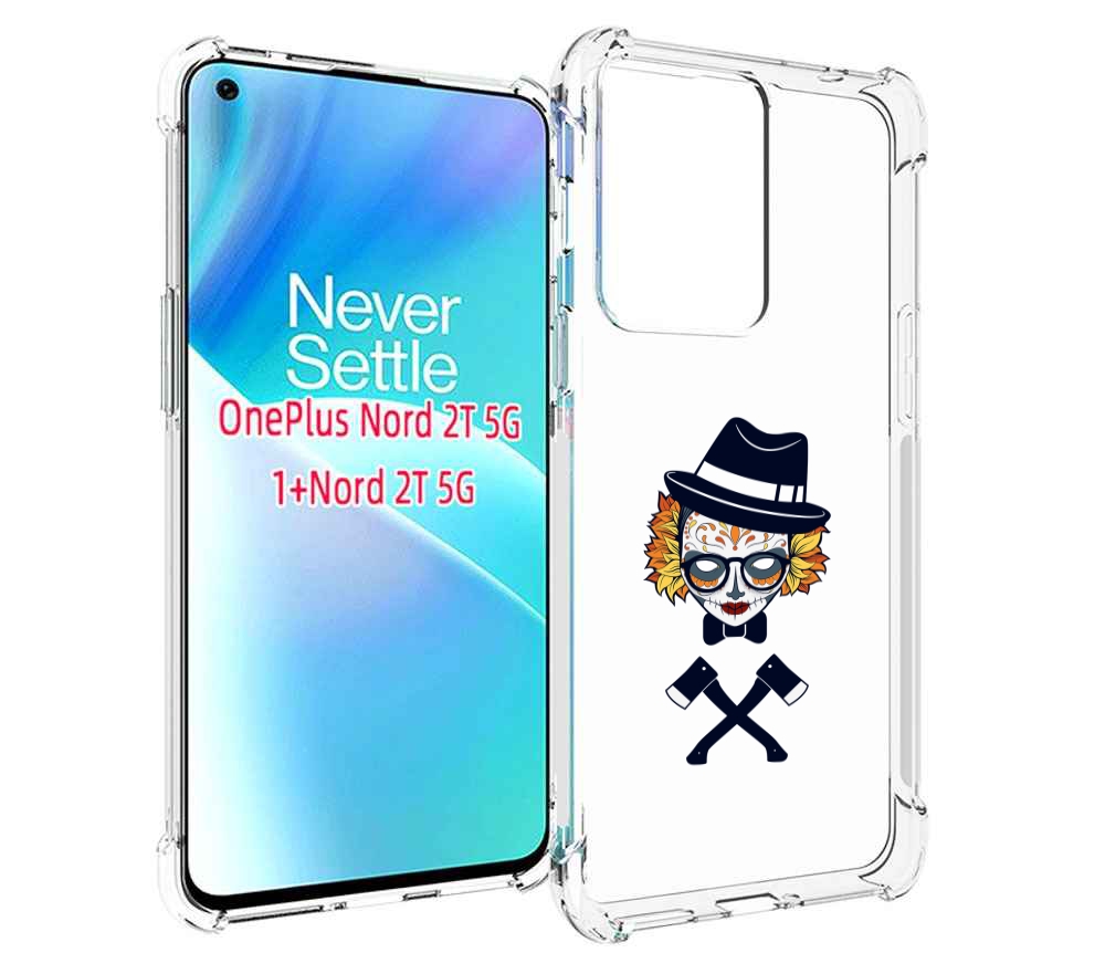 

Чехол MyPads девушка в маске с топорами рисунок для OnePlus Nord 2T, Прозрачный, Tocco