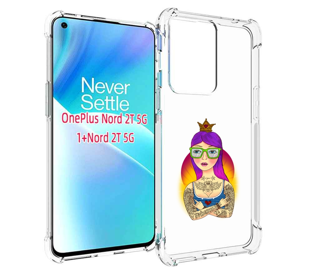 

Чехол MyPads девушка в татуировках с короной для OnePlus Nord 2T, Прозрачный, Tocco