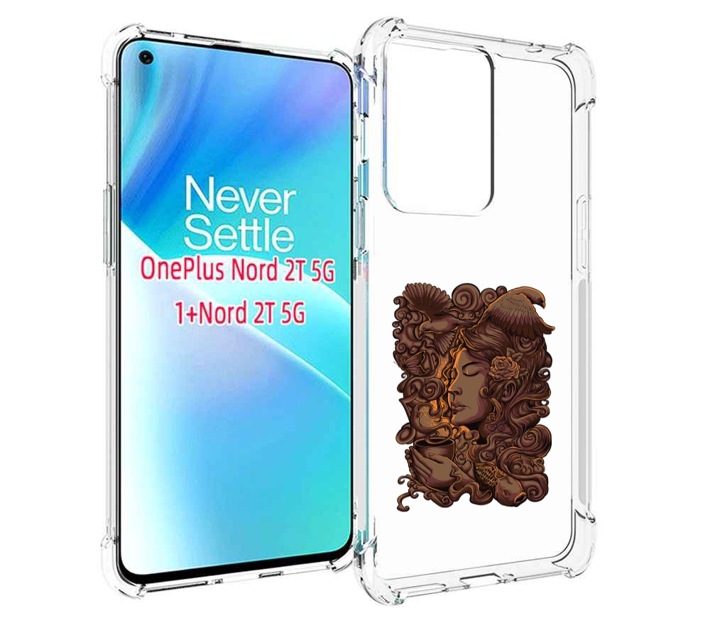 

Чехол MyPads девушка с длинными волосами абстракция для OnePlus Nord 2T, Прозрачный, Tocco