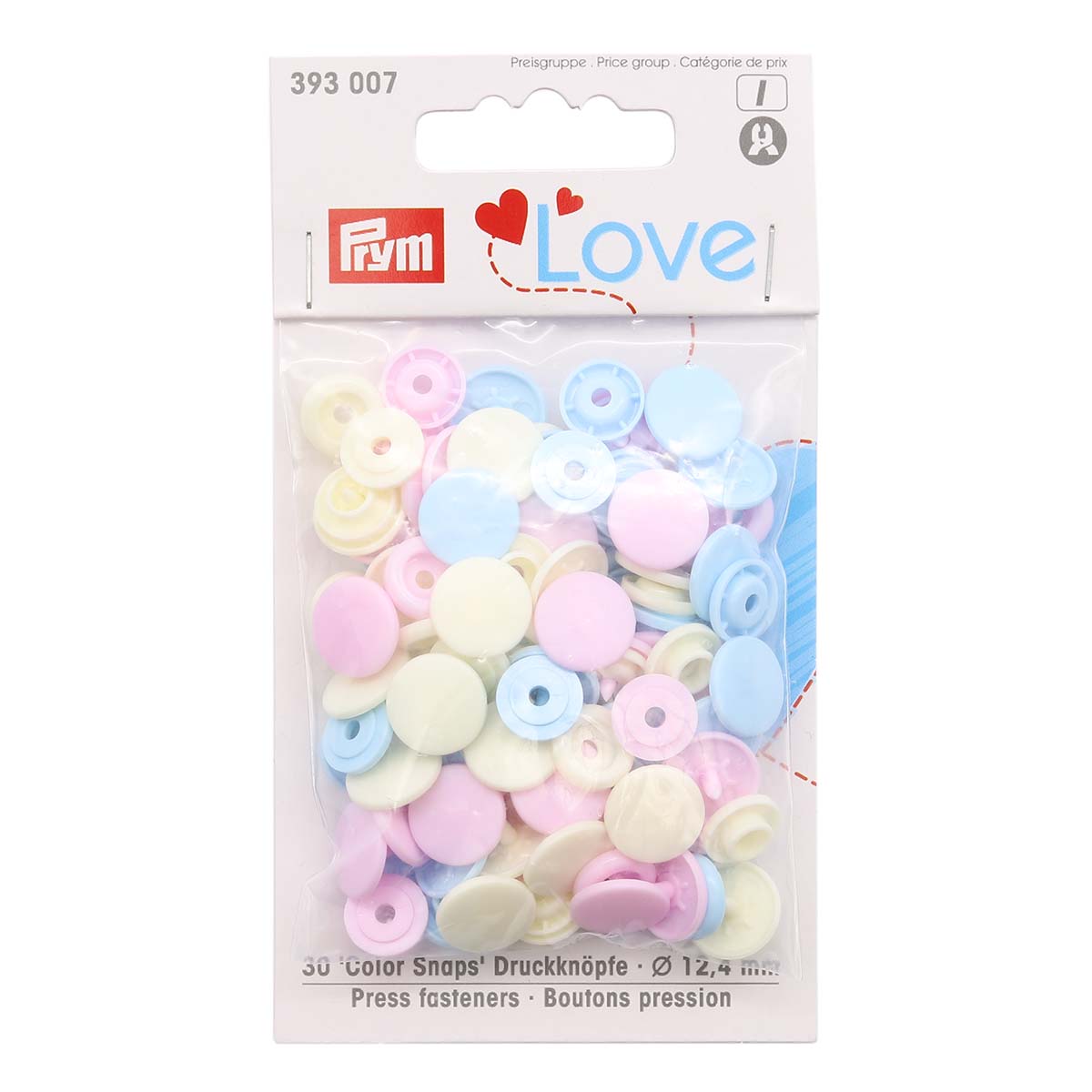 

Кнопки PRYM Love Color Snaps, розовый/голубой/жемчужный, 12мм, 30шт, 393007, Кнопки Color Snaps, PRYM Love розовый/голубой/жемчужный, 12мм, 30шт, 393007