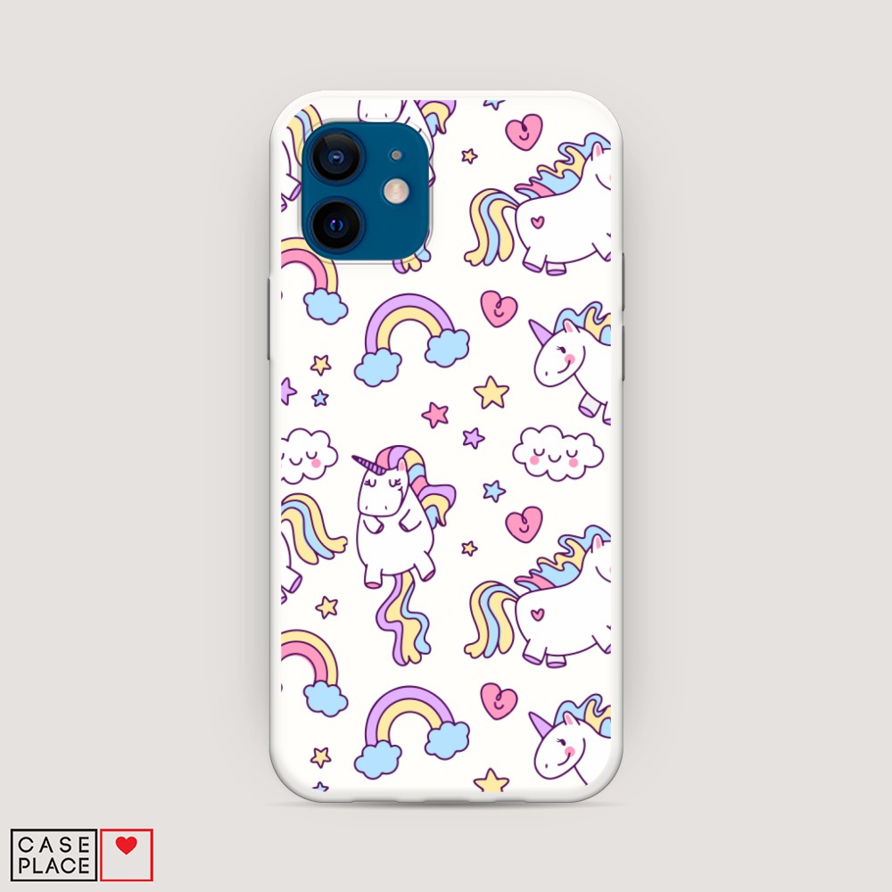 

Матовый силиконовый чехол "Sweet unicorns dreams" на Apple iPhone 12, Sweet unicorns dreams