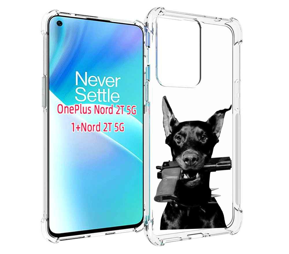 

Чехол MyPads доберман с пистолетом для OnePlus Nord 2T, Прозрачный, Tocco
