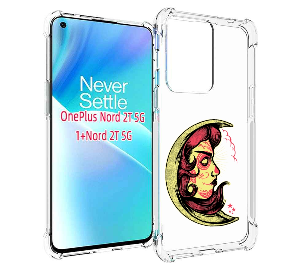 

Чехол MyPads желтый полумесяц с лицом девушки для OnePlus Nord 2T, Прозрачный, Tocco