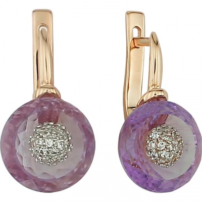 

Серьги из красного золота с фианитом ALORIS Серьги 523АКц, Серьги 523АКц