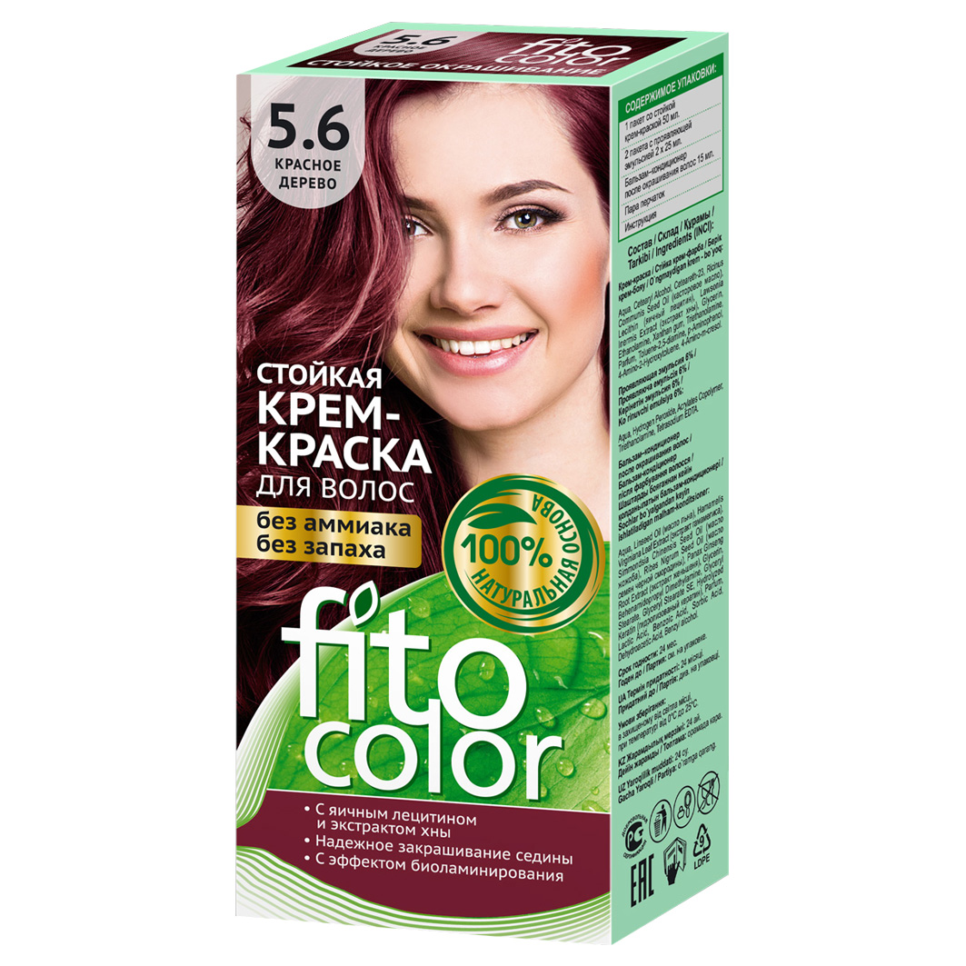 

Крем-краска для волос Fito косметик Fito Color тон 5.6 красное дерево, Красный