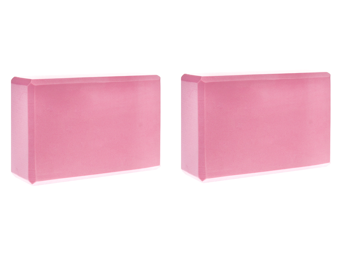 Блок для йоги URM пенный нежно-розовый, 23х15х7.6, 2шт.