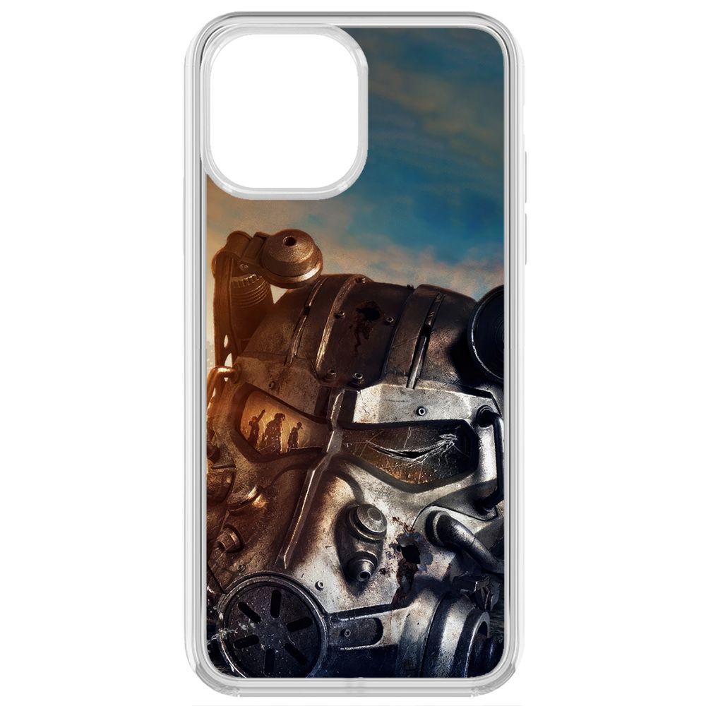 

Чехол-накладка Krutoff Clear Case Фоллаут (Fallout) - Шлем Т-60 для iPhone 13 Pro Max, Прозрачный